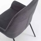 Designerskie krzesło do jadalni z mikrofibry i czarnego metalu, 4 sztuki - Cracco Viadurini