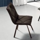 Krzesło do jadalni z ekoskóry z metalową konstrukcją, 2 sztuki - Riccarda Viadurini