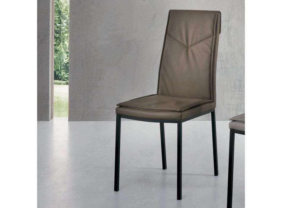 2-częściowe, tapicerowane, młotkowane krzesło do jadalni ze sztucznej skóry - Robocop