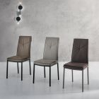 2-częściowe, tapicerowane, młotkowane krzesło do jadalni ze sztucznej skóry - Robocop Viadurini