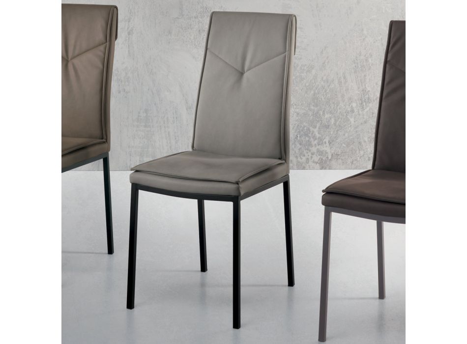 2-częściowe, tapicerowane, młotkowane krzesło do jadalni ze sztucznej skóry - Robocop