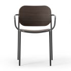 Krzesło do jadalni z drewna i metalu Made in Italy 2 sztuki - Saffia Viadurini
