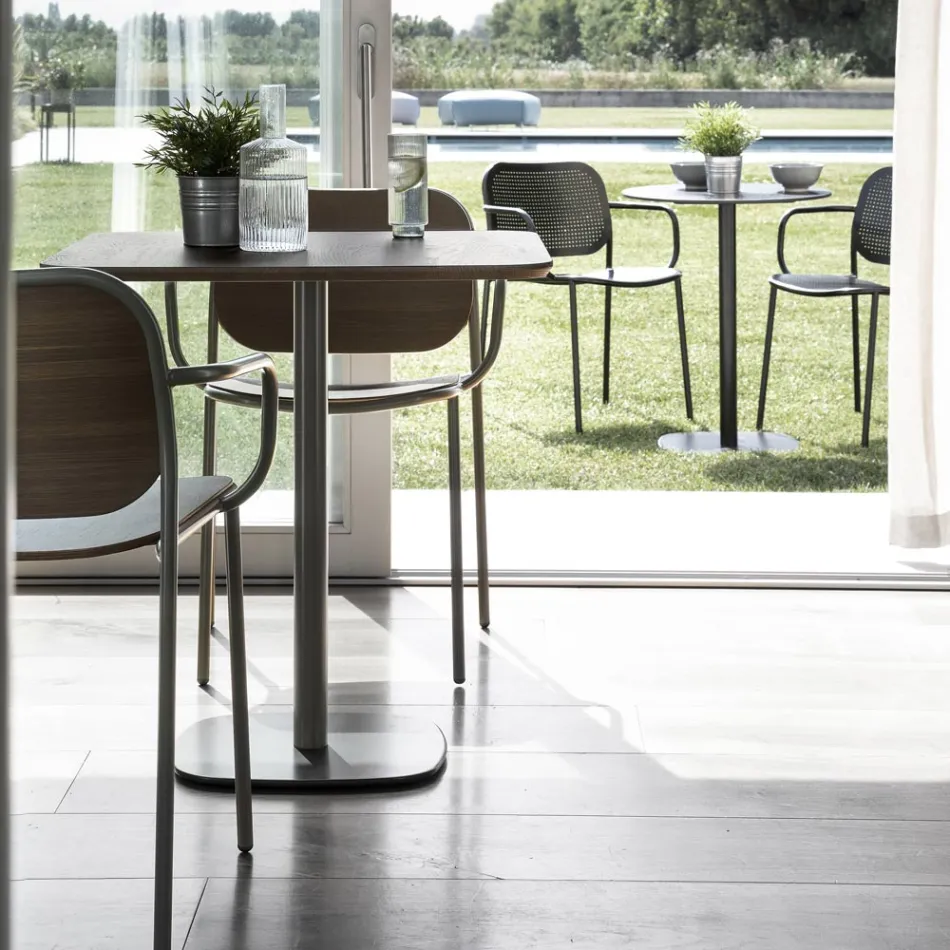 Krzesło do jadalni z drewna i metalu Made in Italy 2 sztuki - Saffia Viadurini