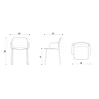 Krzesło do jadalni z drewna i metalu Made in Italy 2 sztuki - Saffia Viadurini