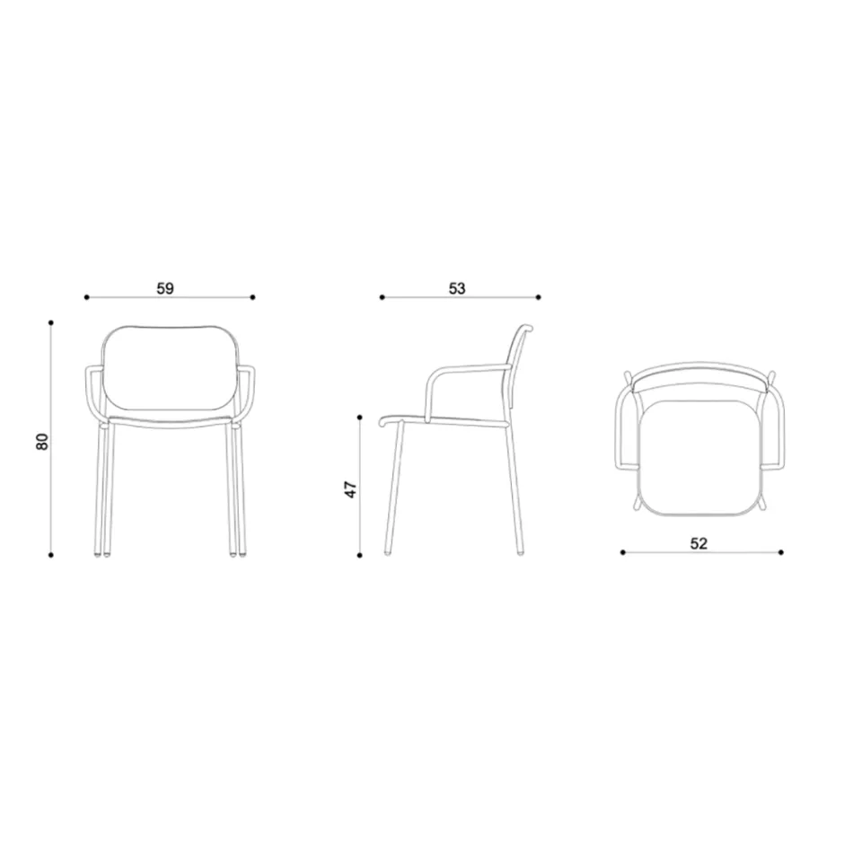 Krzesło do jadalni z drewna i metalu Made in Italy 2 sztuki - Saffia Viadurini