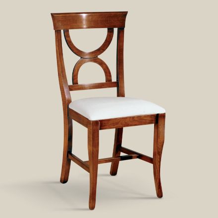 Krzesło do jadalni w stylu klasycznym z drewna i tkaniny Made in Italy - Helisa Viadurini