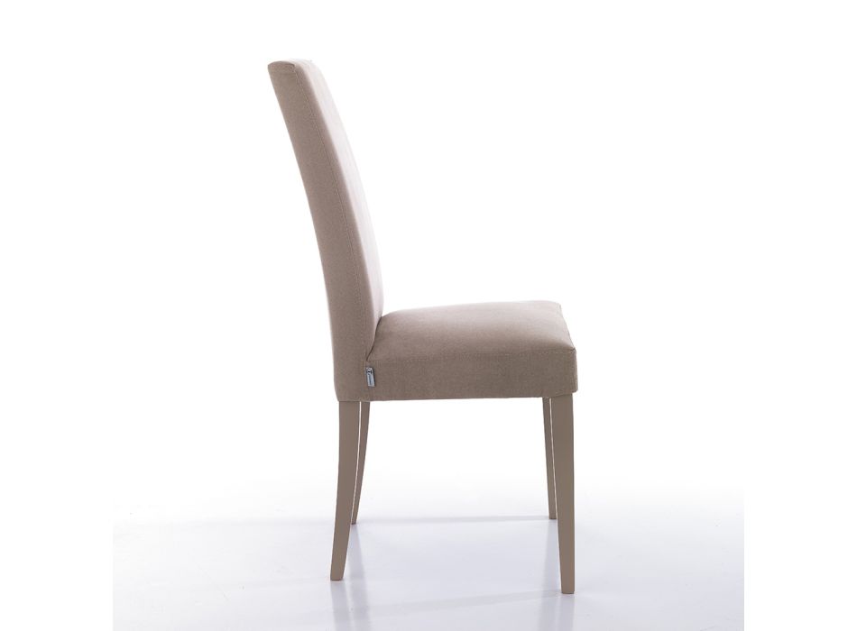 Krzesło do jadalni z mikrofibry i drewna Made in Italy 2 sztuki - Simonella Viadurini