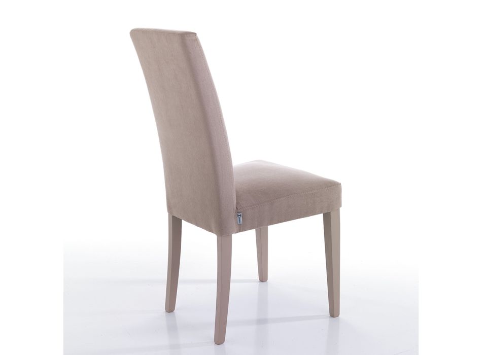 Krzesło do jadalni z mikrofibry i drewna Made in Italy 2 sztuki - Simonella Viadurini