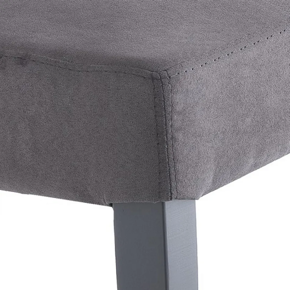 Krzesło do jadalni z mikrofibry i drewna Made in Italy 2 sztuki - Simonella Viadurini