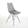 Krzesło do jadalni ze skóry, polipropylenu i metalu 2 sztuki - Renella