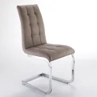 Krzesło do jadalni ze skóry syntetycznej i chromowanego metalu 4 sztuki - Molise Viadurini