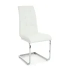 Krzesło do jadalni ze skóry syntetycznej i chromowanego metalu 4 sztuki - Molise Viadurini