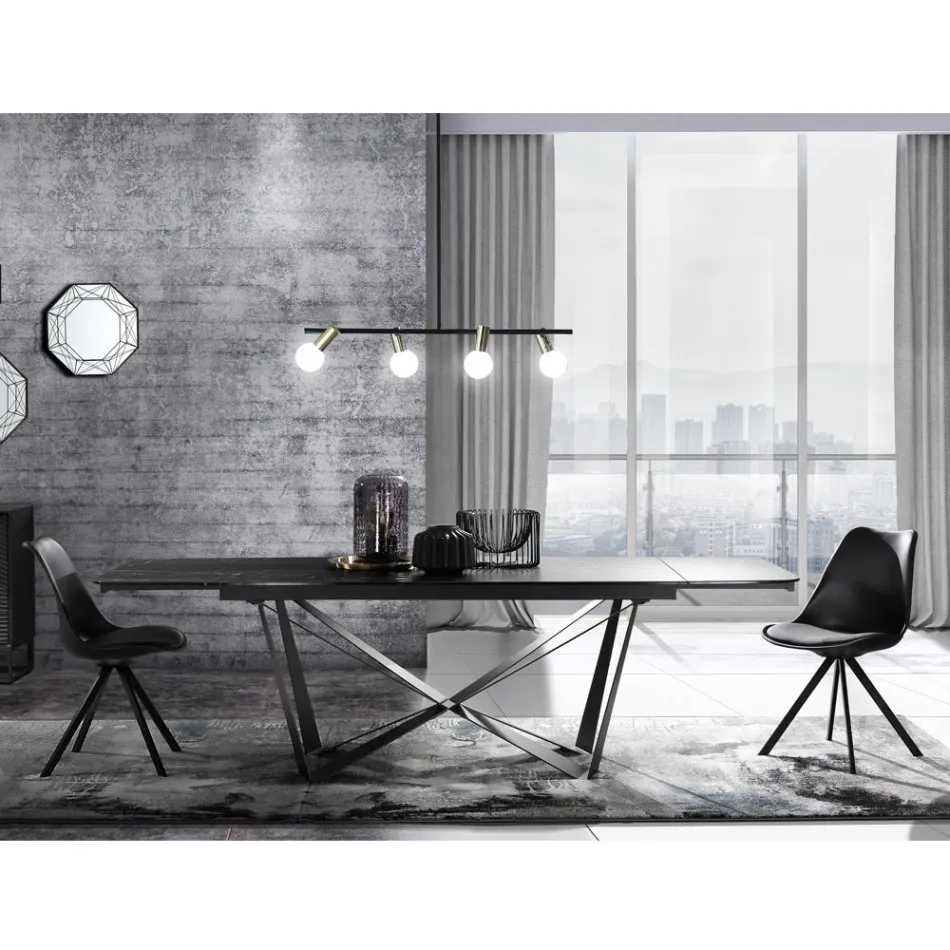 Krzesło do jadalni ze skóry syntetycznej i polipropylenu 4 sztuki - Shakira Viadurini