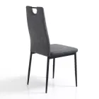 Krzesło do jadalni ze starzonej skóry syntetycznej 4 sztuki - Cassandra Viadurini