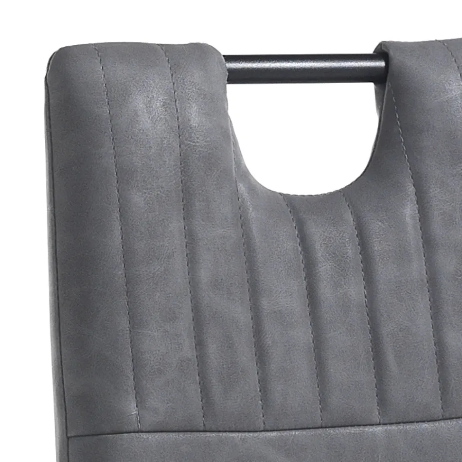 Krzesło do jadalni ze starzonej skóry syntetycznej 4 sztuki - Cassandra Viadurini