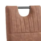 Krzesło do jadalni ze starzonej skóry syntetycznej 4 sztuki - Cassandra Viadurini