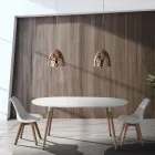 Krzesło do jadalni z polipropylenu i skóry syntetycznej 4 sztuki - Chira Viadurini