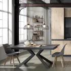 Krzesło do jadalni z polipropylenu i skóry syntetycznej 4 sztuki - Chira Viadurini