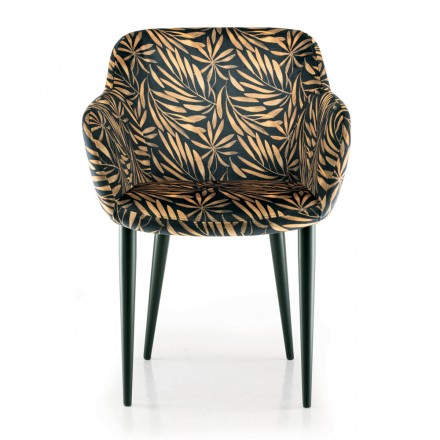 Krzesło do jadalni z tkaniny i stali Made in Italy 4 sztuki - Bardella Viadurini