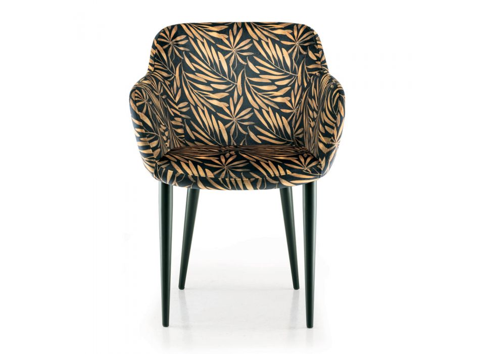 Krzesło do jadalni z tkaniny i stali Made in Italy 4 sztuki - Bardella Viadurini