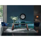 Krzesło do jadalni z tkaniny i drewna Made in Italy 4 sztuki - Bardella Viadurini