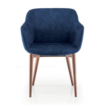 Krzesło do jadalni z tkaniny i drewna Made in Italy 4 sztuki - Bardella Viadurini