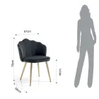 Krzesło do jadalni z tkaniny i metalu w złotym wykończeniu 4 sztuki - wyrafinowane Viadurini