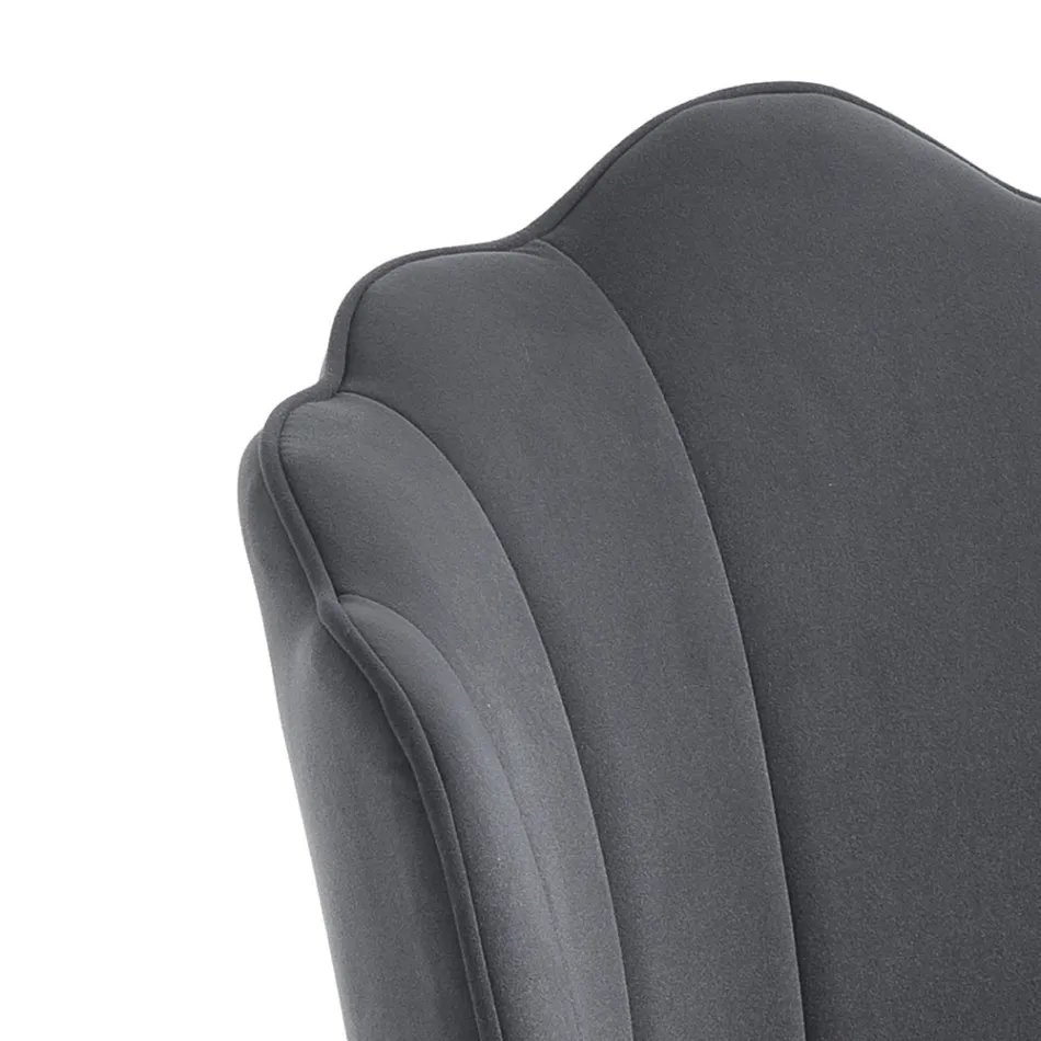 Krzesło do jadalni z tkaniny i metalu w złotym wykończeniu 4 sztuki - wyrafinowane Viadurini