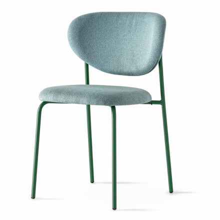 Krzesło do jadalni z tkaniny i metalu Made in Italy, 2 sztuki - Connubia Cozy Viadurini