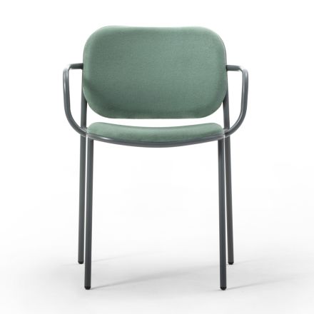 Krzesło do jadalni z tkaniny i metalu Made in Italy 2 sztuki - Sangria Viadurini