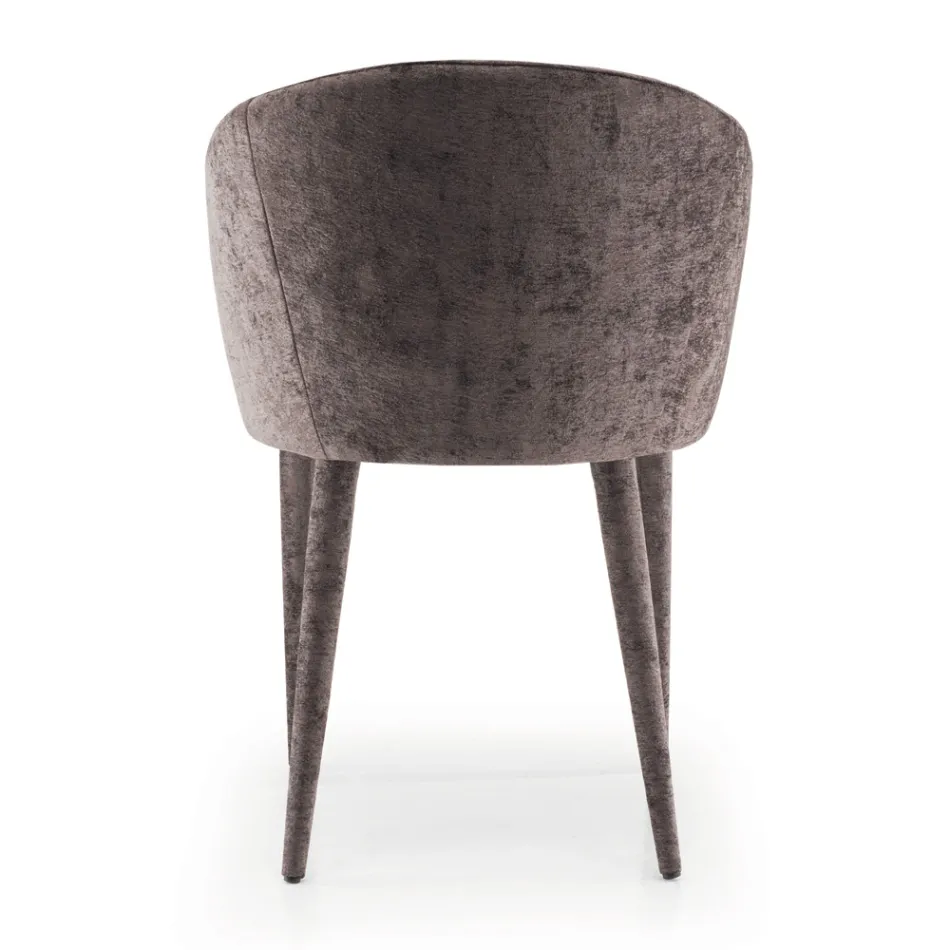 Krzesło do jadalni tapicerowane tkaniną Made in Italy, 4 sztuki - Tagata Viadurini