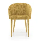 Krzesło do jadalni tapicerowane tkaniną Made in Italy, 4 sztuki - Tagata Viadurini