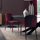 Krzesło do jadalni tapicerowane aksamitem Made in Italy, 4 sztuki - Victory Viadurini