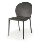 Krzesło do jadalni tapicerowane aksamitem Made in Italy, 4 sztuki - Victory Viadurini