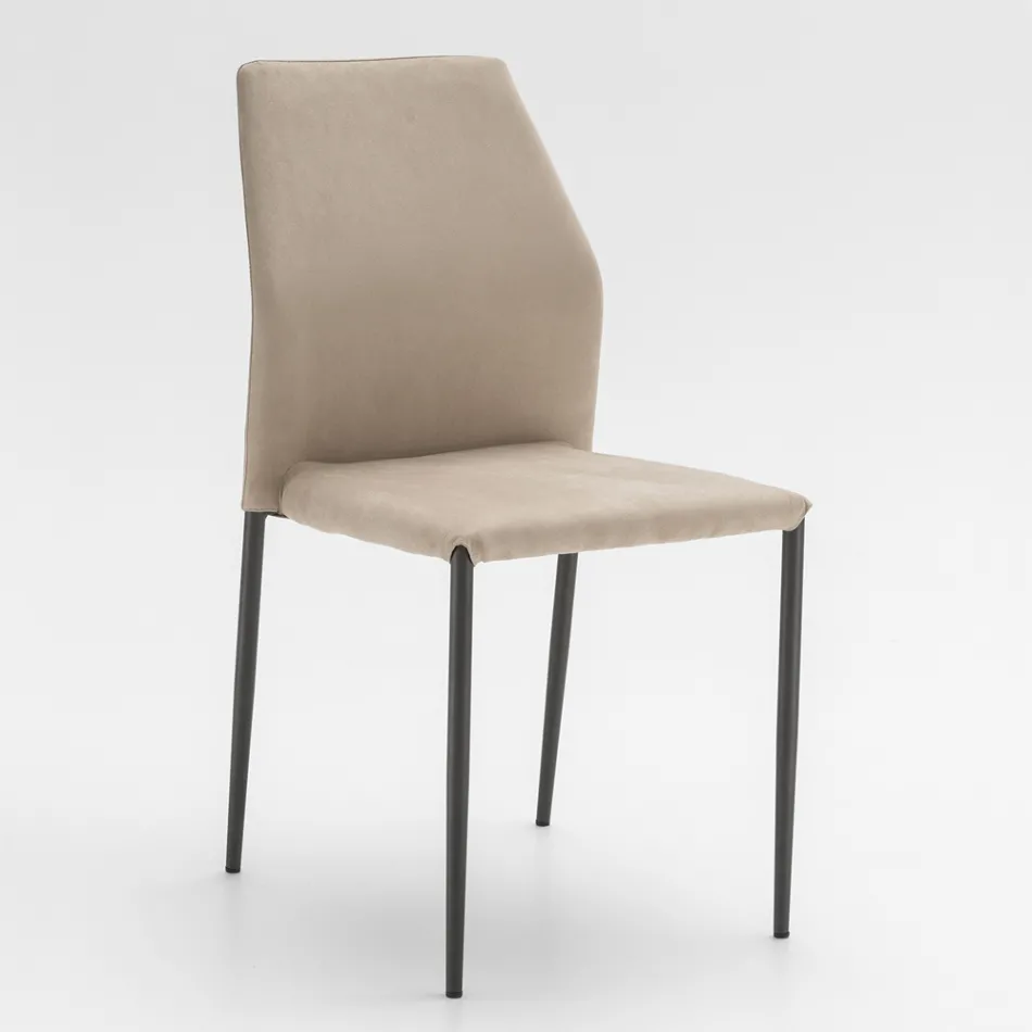 Krzesło do jadalni z mikrofibry Made in Italy, 2 sztuki - Camelia Viadurini