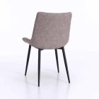 Krzesło do jadalni z metalu z tapicerowanym i zakrytym siedziskiem, 4 sztuki - Cronos Viadurini