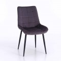 Krzesło do jadalni z metalu z tapicerowanym i zakrytym siedziskiem, 4 sztuki - Cronos