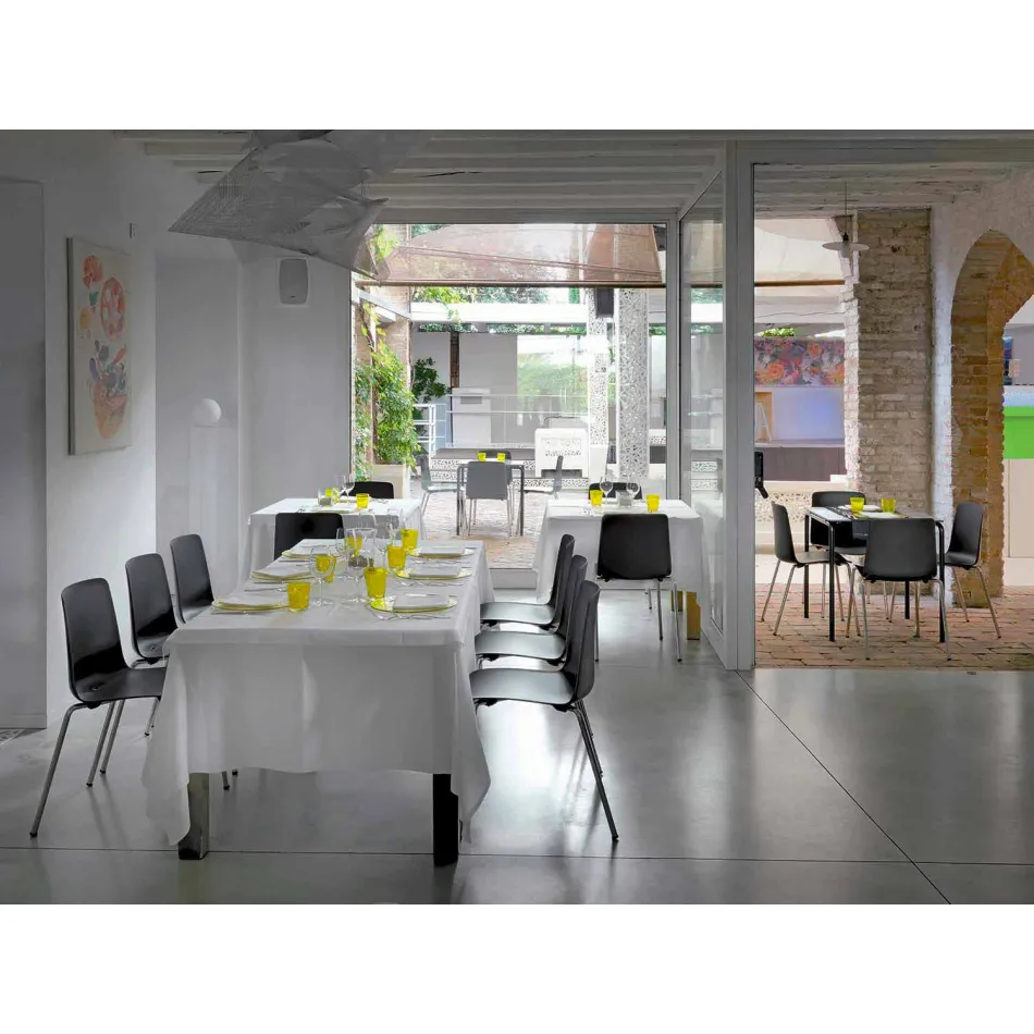 Wykonane we Włoszech Krzesło do jadalni z metalu i polipropylenu, 4 sztuki - Carlita Viadurini