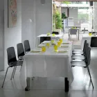 Wykonane we Włoszech Krzesło do jadalni z metalu i polipropylenu, 4 sztuki - Carlita Viadurini