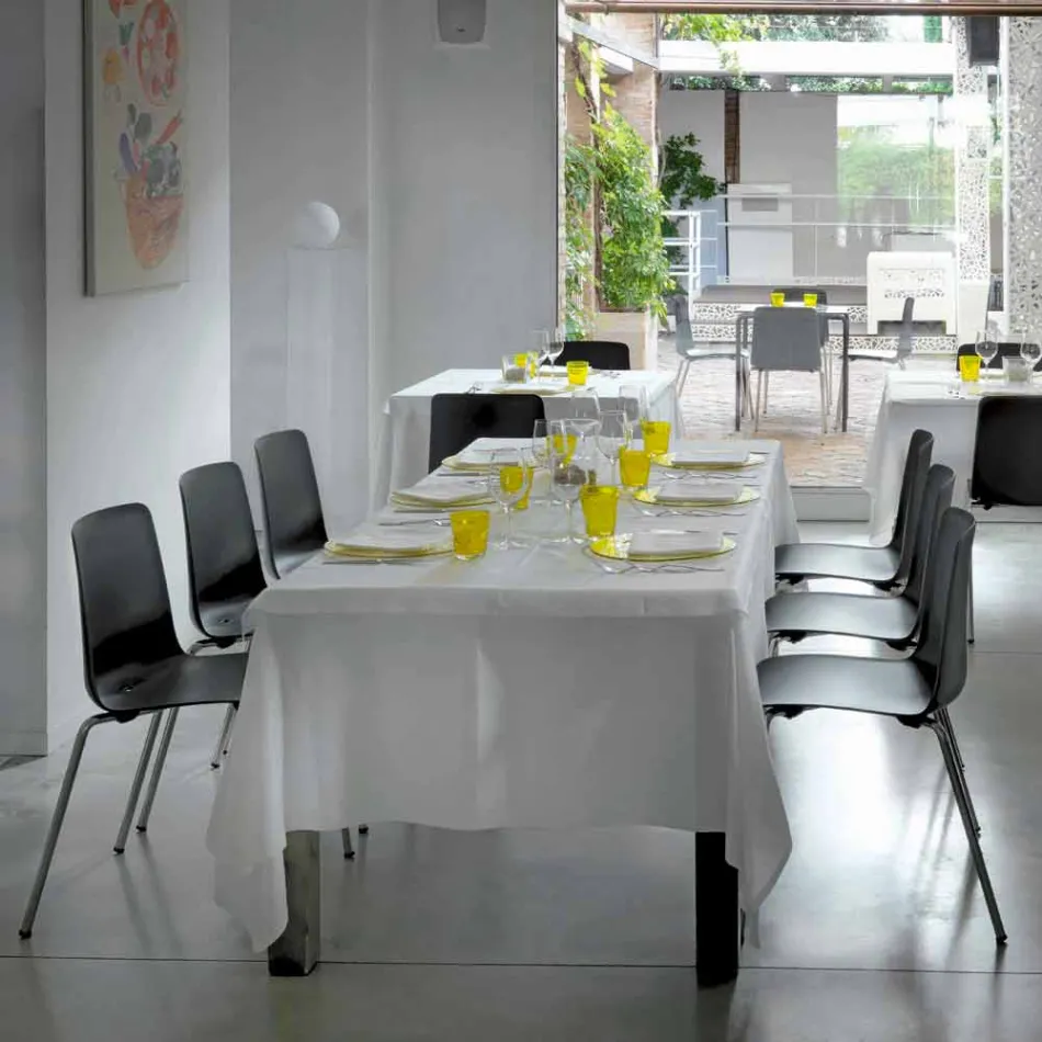 Wykonane we Włoszech Krzesło do jadalni z metalu i polipropylenu, 4 sztuki - Carlita Viadurini