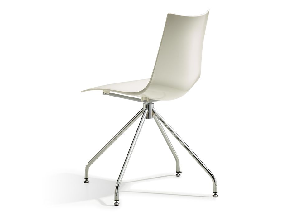 Obrotowe krzesło do salonu z technopolimeru Made in Italy 2 sztuki - Fedora Viadurini