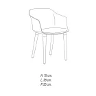 Krzesło do salonu z drewna i polipropylenu Made in Italy, 4 sztuki - Marbella Viadurini