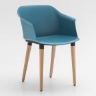 Krzesło do salonu z drewna i polipropylenu Made in Italy, 4 sztuki - Marbella Viadurini