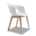 Krzesło do salonu z poliwęglanu i drewna Made in Italy 2 sztuki - brązowe Viadurini