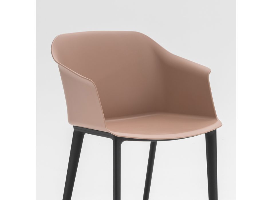 Krzesło do salonu z kolorowego polipropylenu Made in Italy, 4 sztuki - Marbella Viadurini