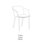 Krzesło do salonu z kolorowego polipropylenu Made in Italy, 4 sztuki - Marbella Viadurini