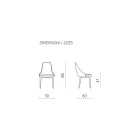 Krzesło do salonu z tkaniny z wyprofilowanym i tapicerowanym siedziskiem 4 sztuki - Isaak Viadurini