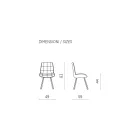 Krzesło do salonu tapicerowane tkaniną w kratkę, 4 sztuki - Raggia Viadurini