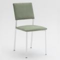 Metalowe krzesło do salonu i siedzisko z mikrofibry Made in Italy, 2 sztuki - Fabiola
