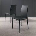 Nowoczesne krzesło do salonu Metal i eko-skóra 2 sztuki Made in Italy - Dorien